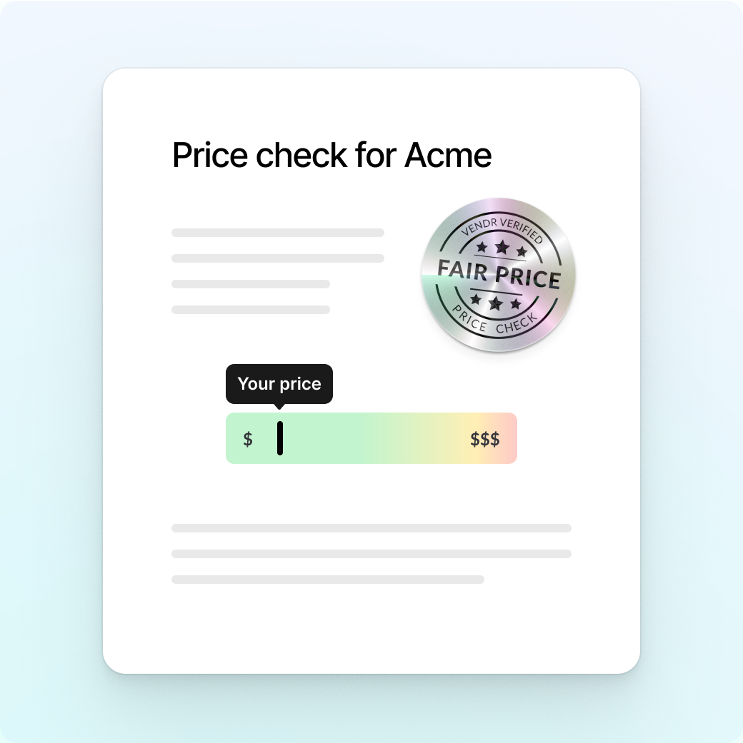 Vendr Price Check - See how your pricing compares to other software buyers